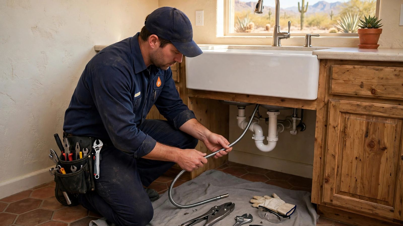 Kitchen sink drain repair by Pro Plumber Laveen AZ